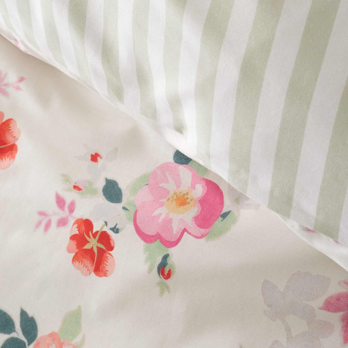 Floral Bunches Green Duvet Cover Set - Double