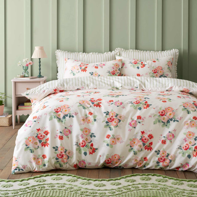 Floral Bunches Green Duvet Cover Set - Super King