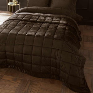 Kingsley Matt Velvet Chocolate Bedspread