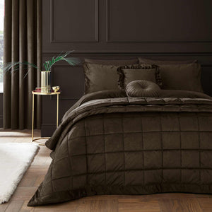 Kingsley Matt Velvet Chocolate Bedspread