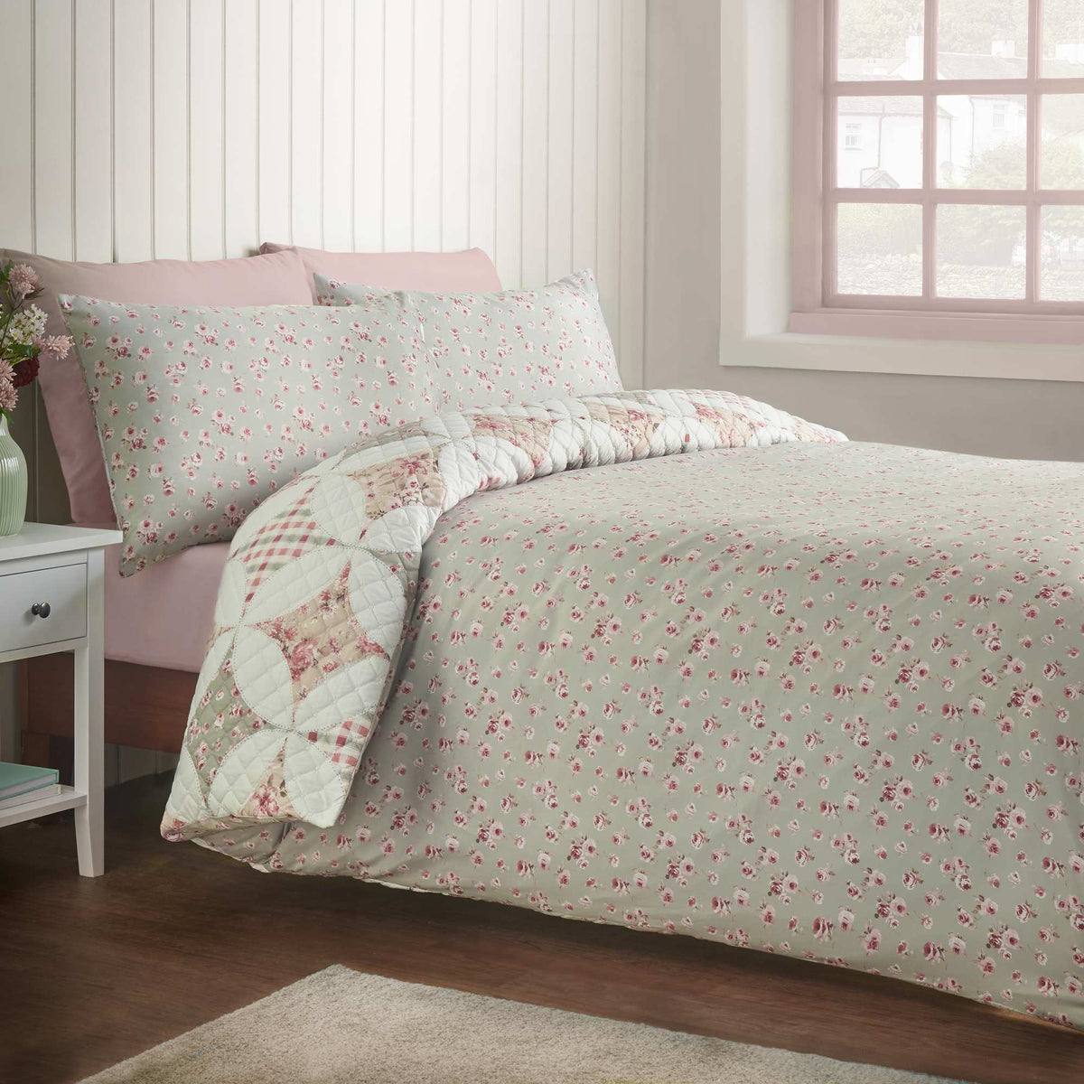 Pinsonic Patchwork Green Duvet Cover Set - King
