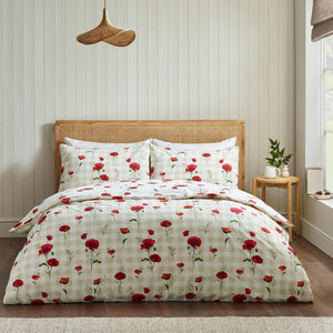 Poppy Red Duvet Cover Set - Double