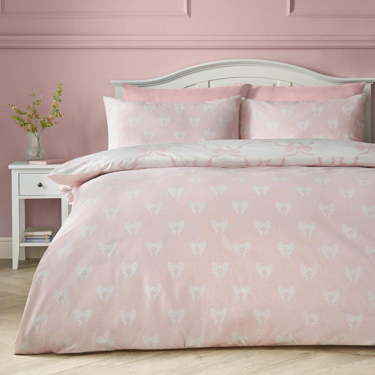 Pretty Bows Pink Duvet Cover Set - Single