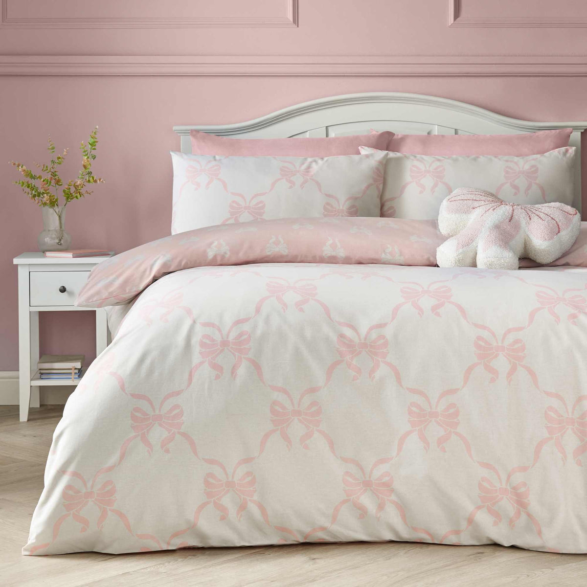 Pretty Bows Pink Duvet Cover Set - Single