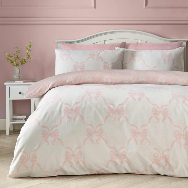 Pretty Bows Pink Duvet Cover Set - King