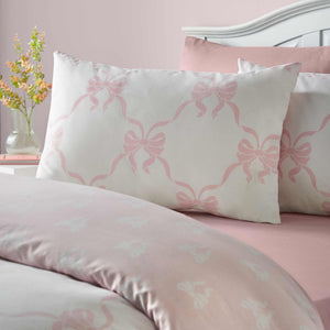 Pretty Bows Pink Duvet Cover Set - King