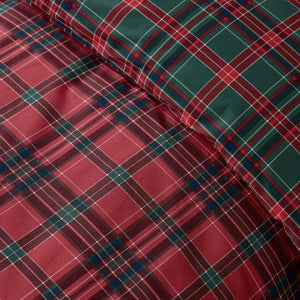 Tartan Check Red / Green Duvet Cover Set - Double