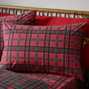 Tartan Check Red / Green Duvet Cover Set - Double