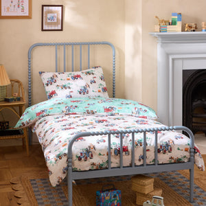 Vintage Tractors Cream Duvet Cover Set - Single