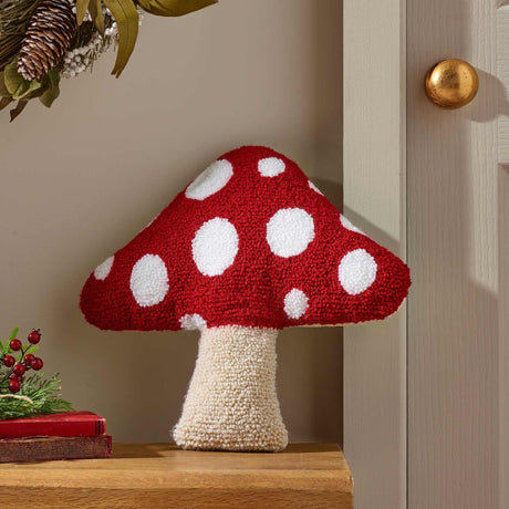 Woodland Crochet Red 3D Filled Cushion - CUSHIONS/COVERS - Beattys of Loughrea