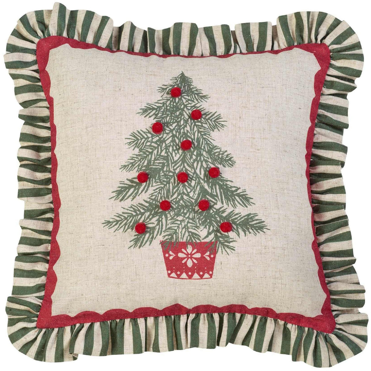Christmas Tree Green Filled Cushion - 45 x 45cm