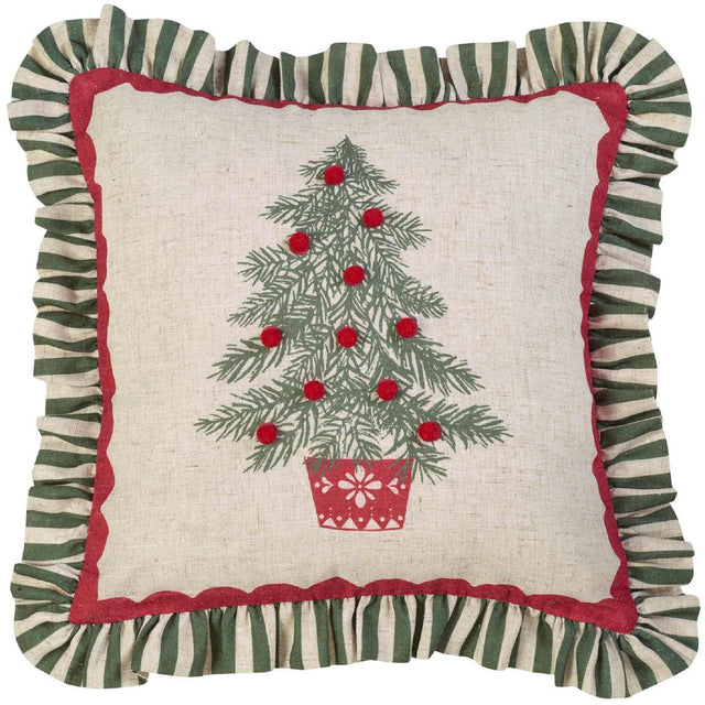 Christmas Tree Green Filled Cushion - 45 x 45cm