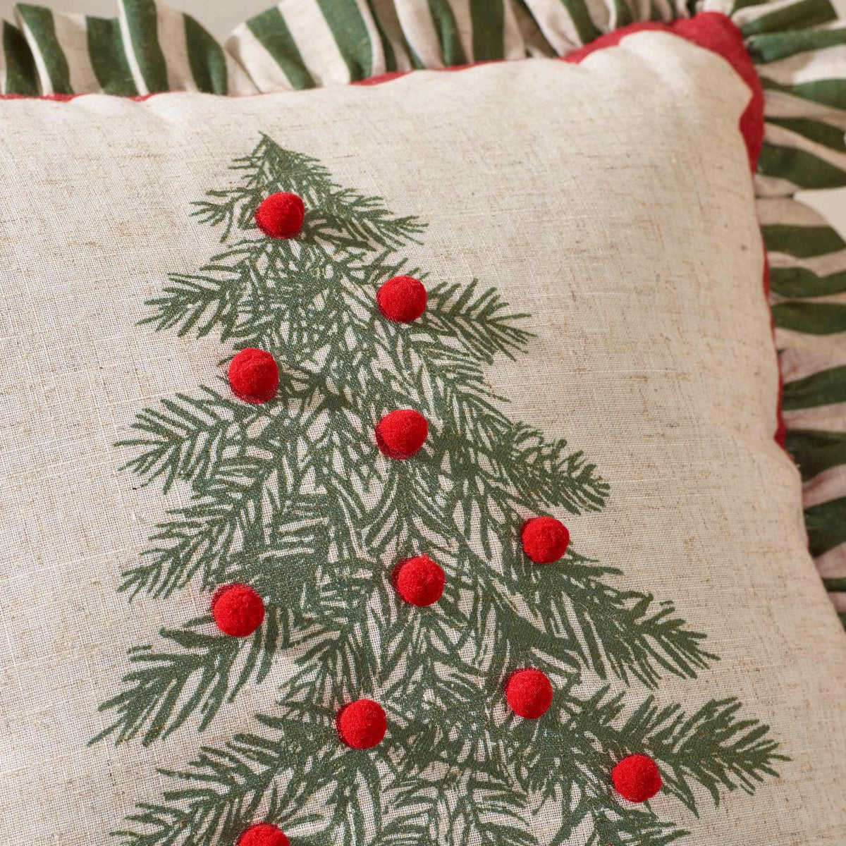 Christmas Tree Green Filled Cushion - 45 x 45cm