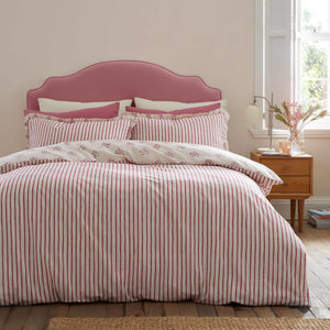 Hand Gathered Posy Cream / Red Duvet Cover Set - King