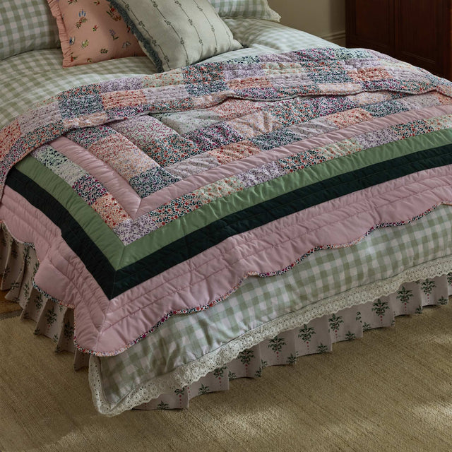 Heirloom Patchwork Pink Bedspread