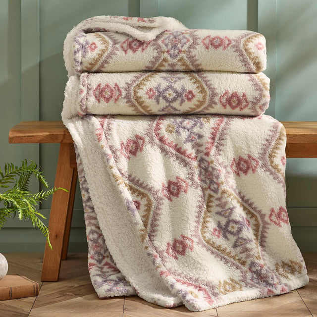 Navajo Fleece Natural Throw