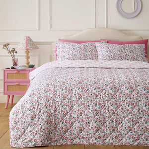 Pearly Queen Ditsy Pink Bedspread