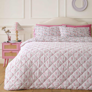 Pearly Queen Ditsy Pink Bedspread