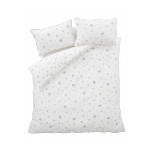 Vintage Rosebud Lace Blue Duvet Cover Set - Super King
