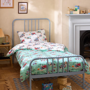 Vintage Tractors Cream Duvet Cover Set - Double