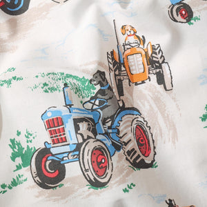 Vintage Tractors Cream Duvet Cover Set - Double