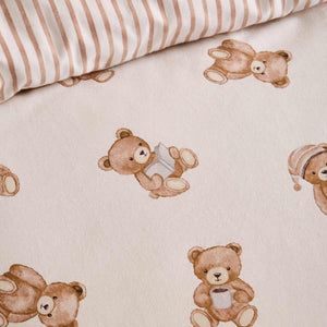 Brushed Teddy Bear Cream Duvet Cover Set - Single