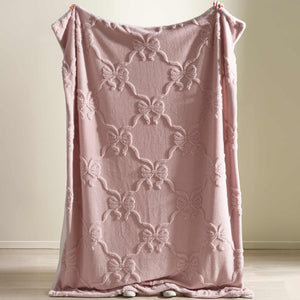 Carved Bow Pink Throw