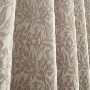 Chenille Leaves Natural Eyelet Curtains - 90" x 90"