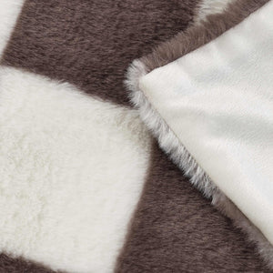 Cosy Soft Checkerboard Chocolate Throw
