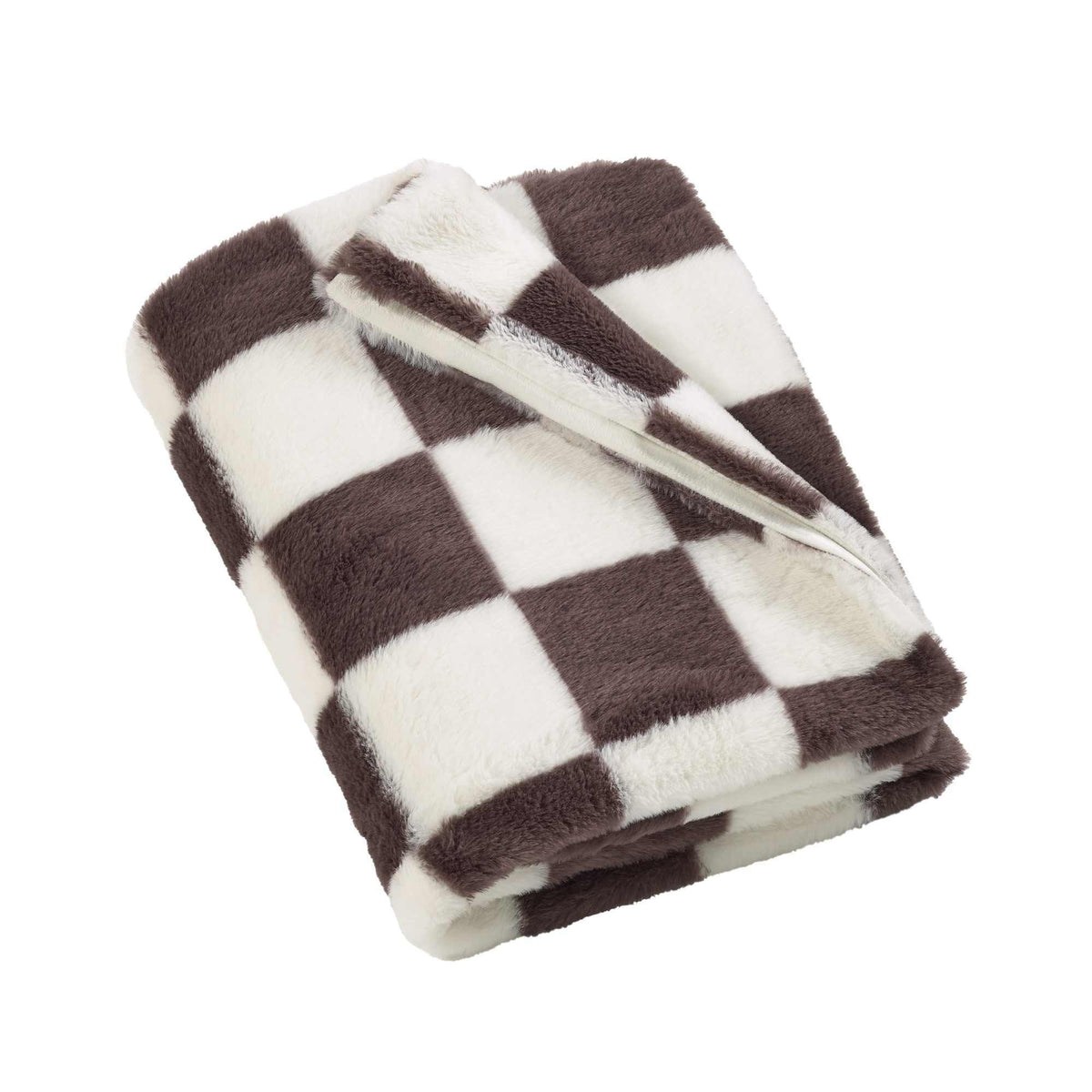 Cosy Soft Checkerboard Chocolate Throw
