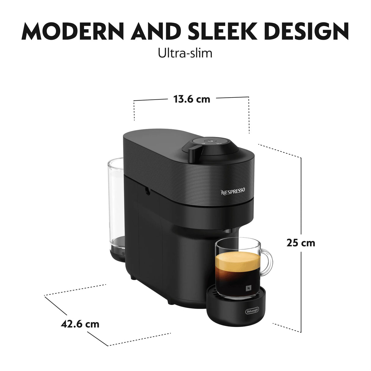 De'Longhi Nespresso Vertuo Pop ENV90.B Capsule Coffee Machine, Black - COFFEE MAKERS / ACCESSORIES - Beattys of Loughrea