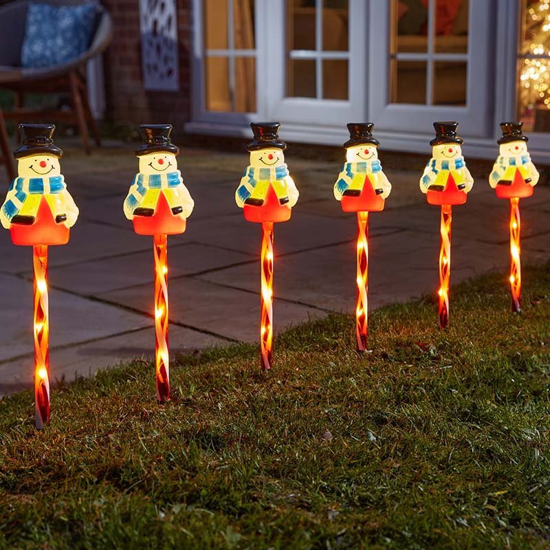 Frosty Decor Path Stakes – Set of 6 - XMAS LIGHTED OUTDOOR DECOS - Beattys of Loughrea
