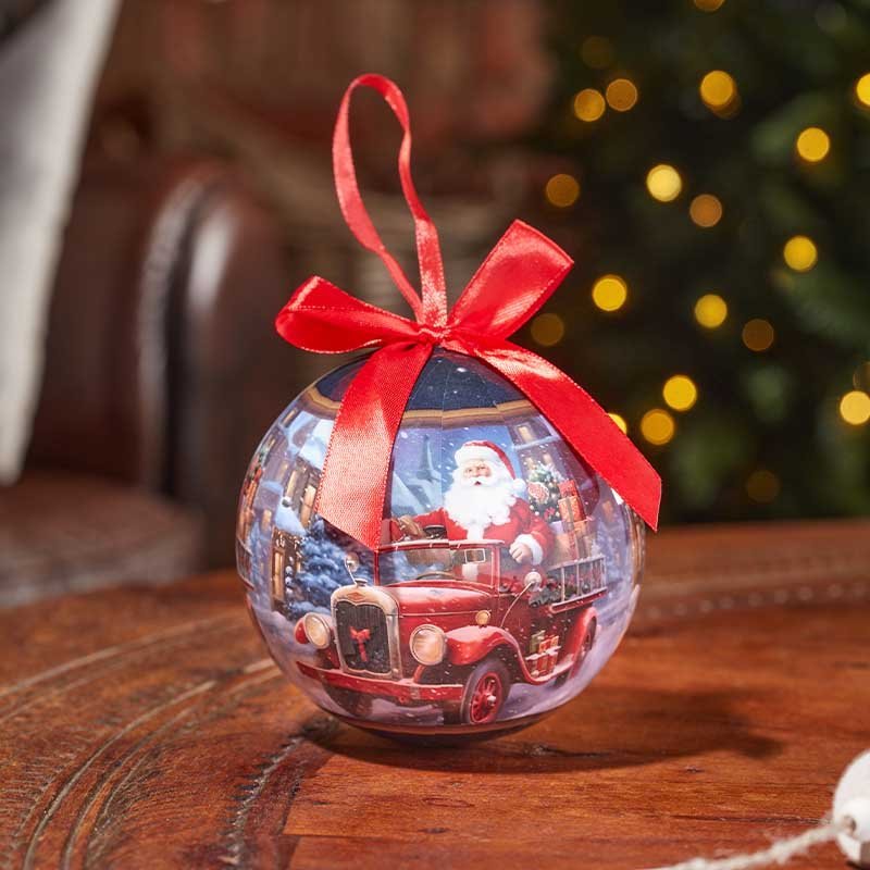 Vintage Driving Santa Christmas Bauble - XMAS BAUBLES - Beattys of Loughrea