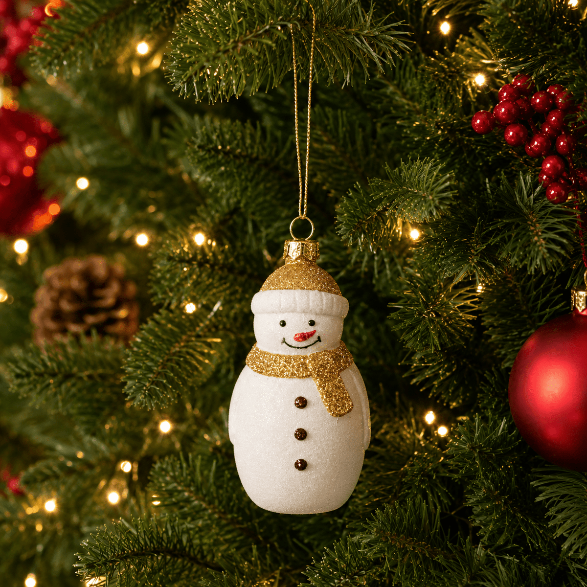 Glitzy Frosty Pendant Christmas Tree Ornament - XMAS BAUBLES - Beattys of Loughrea