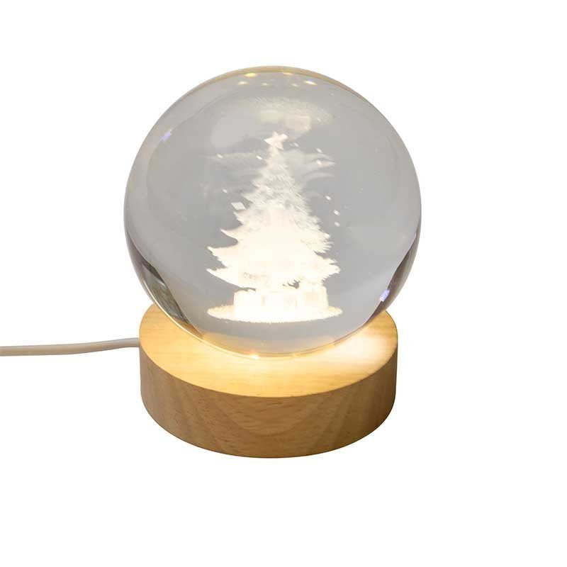 InLit GloBall Illuminated 3D Glass Table Light – Christmas Tree - XMAS CERAMIC WOOD RESIN GLASS ORNAMENTS - Beattys of Loughrea