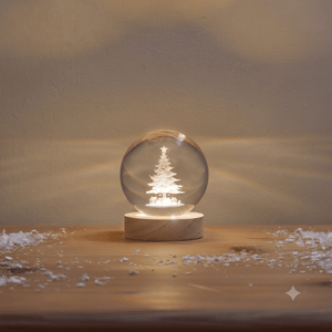 InLit GloBall Illuminated 3D Glass Table Light – Christmas Tree - XMAS CERAMIC WOOD RESIN GLASS ORNAMENTS - Beattys of Loughrea
