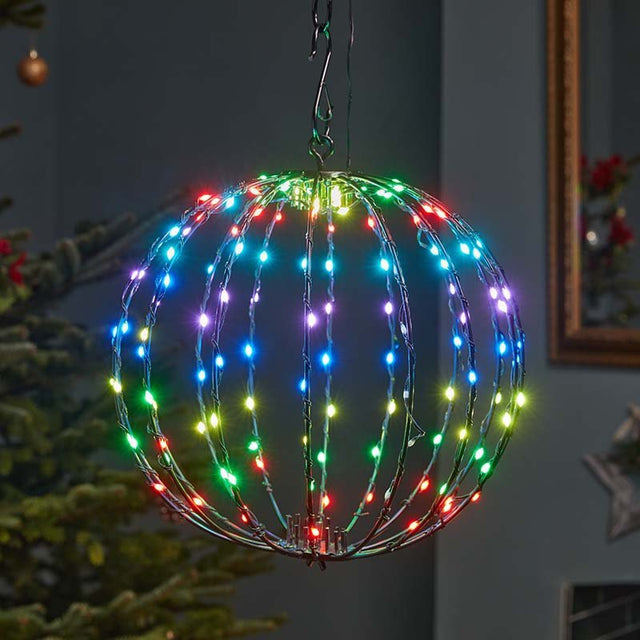 240 LED Twinkling Colour Changing Orb Light – 40cm (Low Voltage) - XMAS ROOM DECORATION - LIGHT UP - Beattys of Loughrea