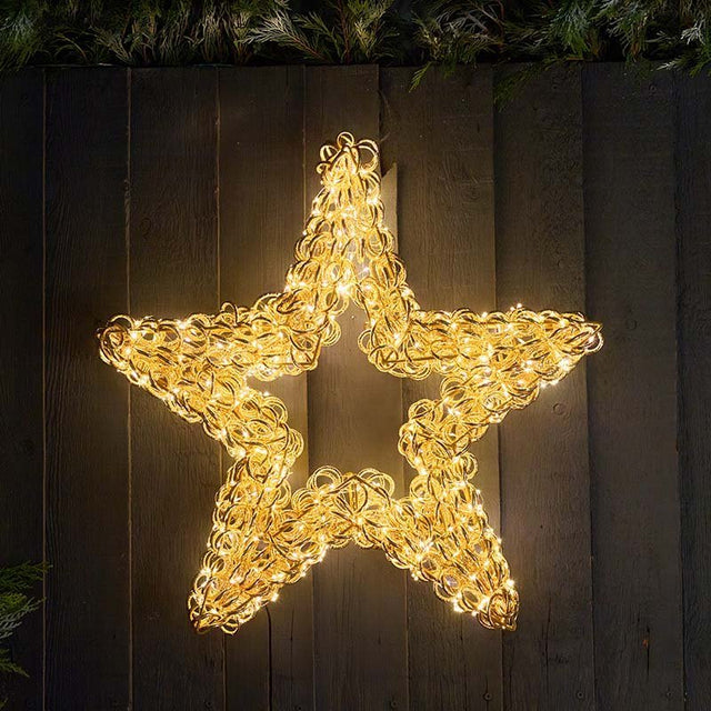 Titan Gold Star Illuminated Christmas Silhouette Light – 40cm (Low Voltage) - XMAS LIGHTED OUTDOOR DECOS - Beattys of Loughrea