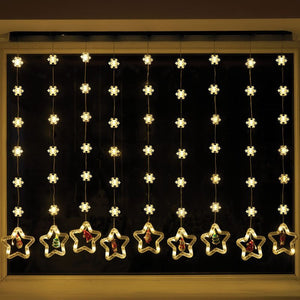 Xmas Star Curtain Lights – Warm White (Low Voltage) - XMAS LIGHTS LED - Beattys of Loughrea