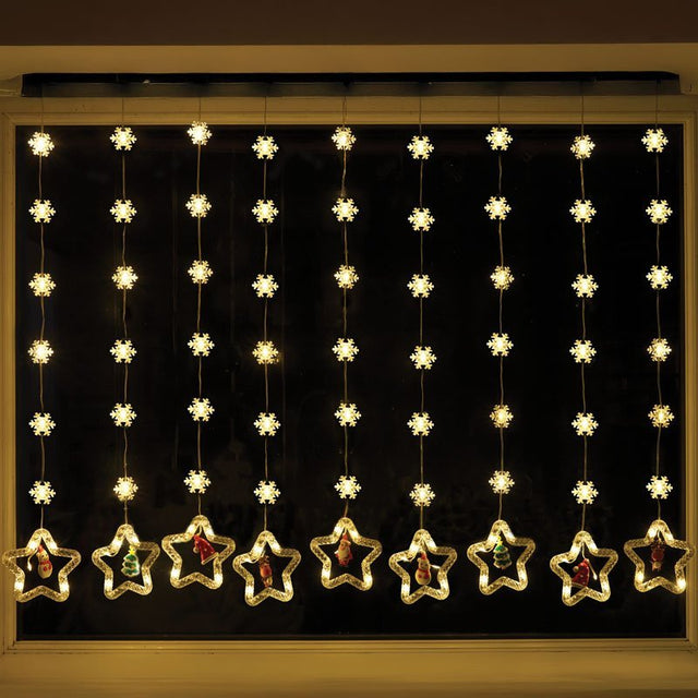Xmas Star Curtain Lights – Warm White (Low Voltage) - XMAS LIGHTS LED - Beattys of Loughrea