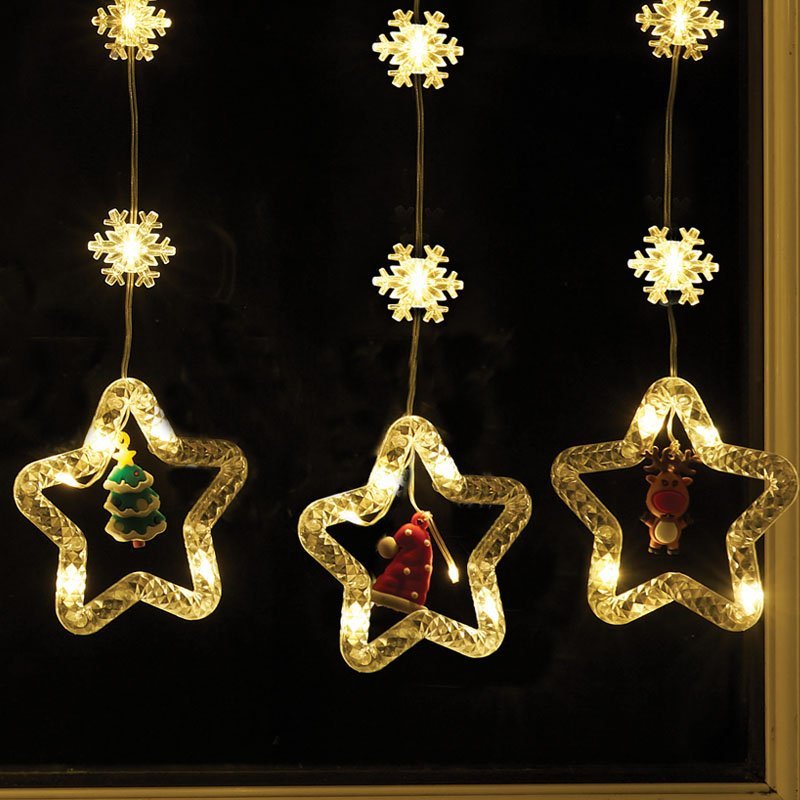 Xmas Star Curtain Lights – Warm White (Low Voltage) - XMAS LIGHTS LED - Beattys of Loughrea