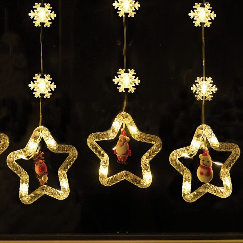 Xmas Star Curtain Lights – Warm White (Low Voltage) - XMAS LIGHTS LED - Beattys of Loughrea