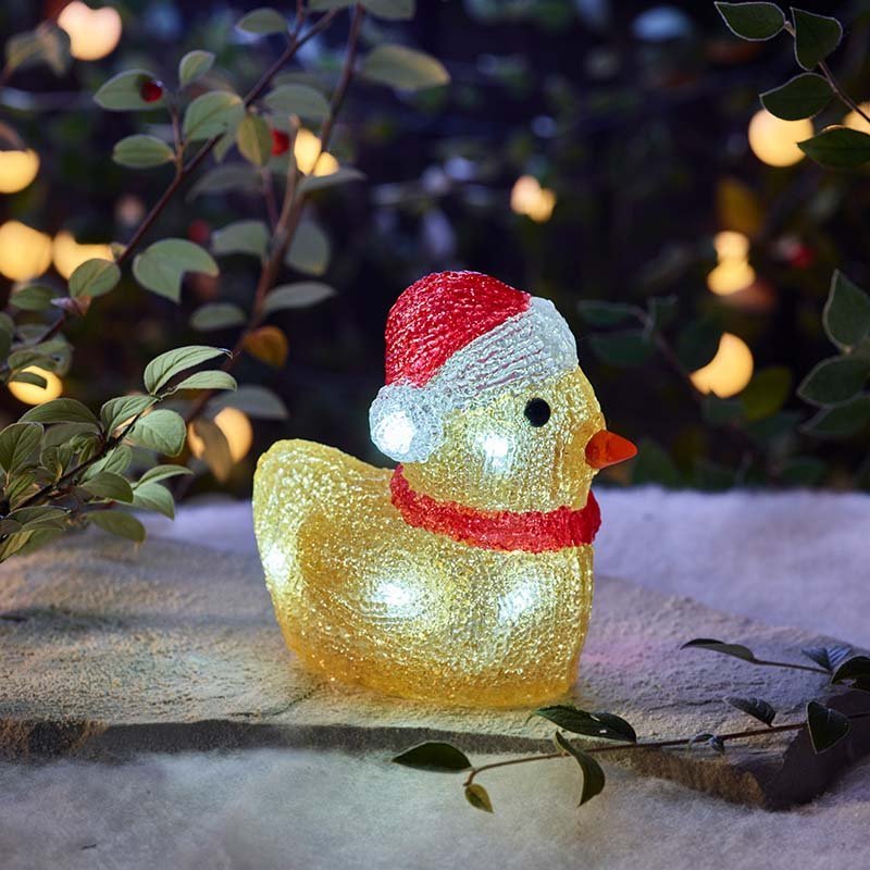 InLit Acryl Weihnachtsmann Entenküken Beleuchteter Weihnachtsbaumschmu – Beattys of Loughrea
