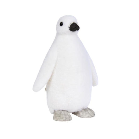 Large Flocked Penguin Decorative Christmas Figurine (36cm) - XMAS SOFT DECOS - Beattys of Loughrea