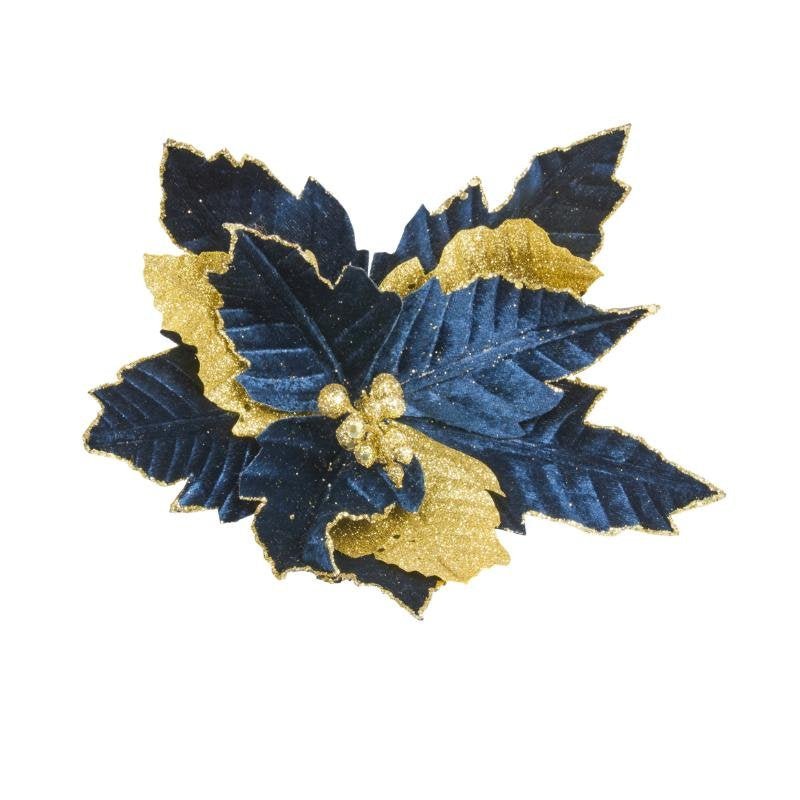 Royal Blues Style 1 Christmas Flower Clip 28cm - XMAS PICKS - Beattys of Loughrea