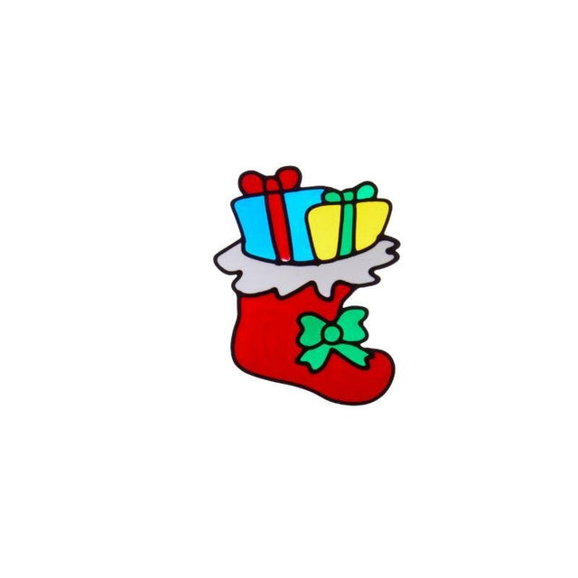 15cm Christmas Stocking Reusable Window Gel Cling / Sticker - XMAS ACCESSORIES - Beattys of Loughrea