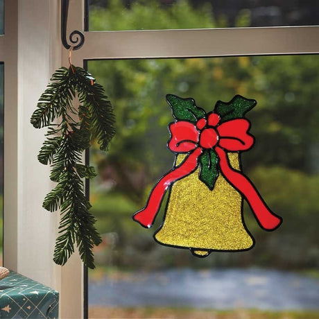 15cm Christmas Bell Reusable Window Gel Cling / Sticker