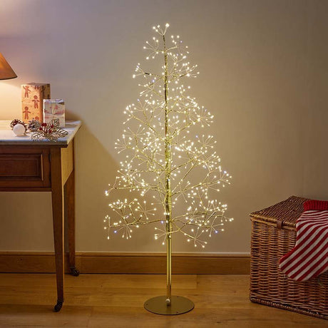 Golden Twinkling Tree Illuminated Silhouette Decoration – 1.2m (Low Voltage) - XMAS TREE PRELIT & POPUP - Beattys of Loughrea
