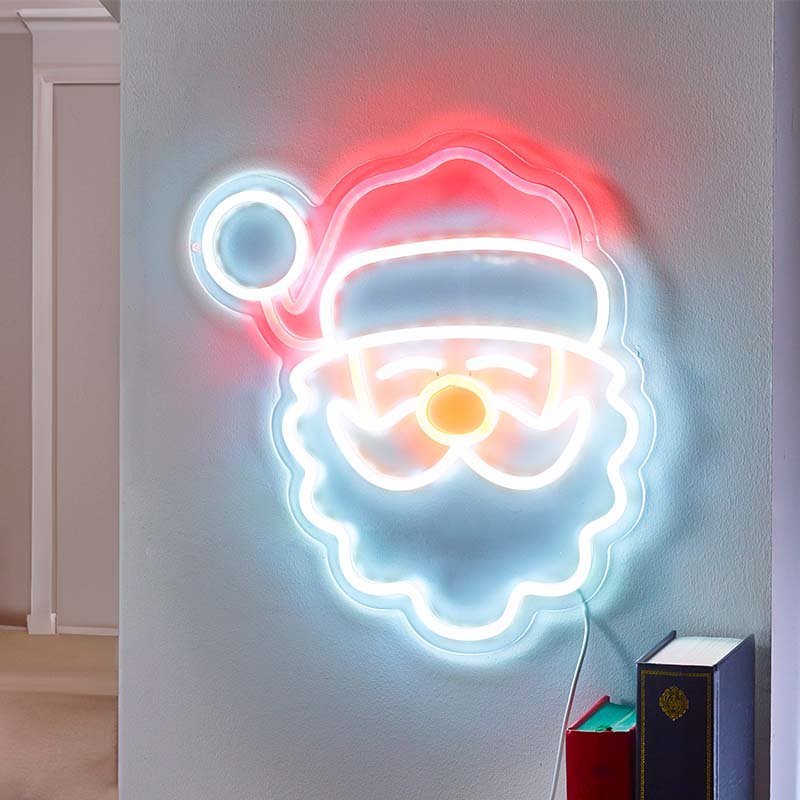 NeonEsque Santa Multi-Colour LED Wall Sign (Low Voltage) - XMAS ROOM DECORATION - LIGHT UP - Beattys of Loughrea
