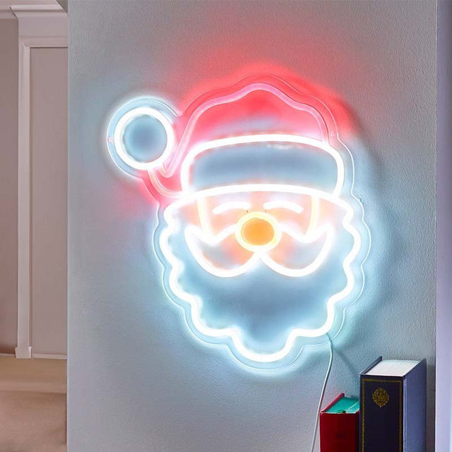 NeonEsque Santa Multi-Colour LED Wall Sign (Low Voltage) - XMAS ROOM DECORATION - LIGHT UP - Beattys of Loughrea